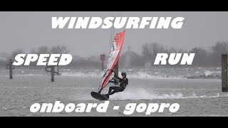 Windsurfing Speed run at Herkingen Netherlands GPSSpeedsurfing Severne Patrik speed [upl. by Adnak]