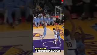 Ja Morant 2 handed block jamorant Lakers memphisgrizzlies nbahighlights [upl. by Erastes]