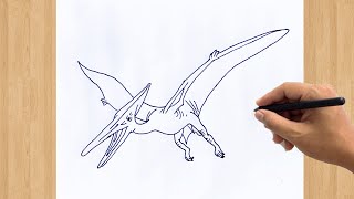 How to Draw a Pterodactyl Step by Step Easy  Dinosaur Drawing Pterodactyl From Jurassic World [upl. by Aidin856]