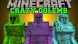 Minecraft CRAZY GOLEMS HUGE GOLEMS TONS OF WEAPONS AND ARMOR Crazy Ores Mod Showcase [upl. by Ewolram510]