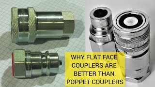 Which Is Better  Poppets Or Flat Face Hydraulic Quick Connect Couplers [upl. by Reinhold724]