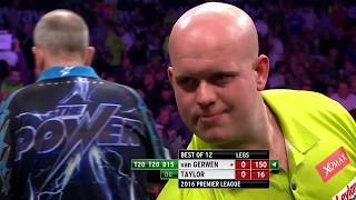 WHAT A COMEBACK Taylor v Van Gerwen  2016 Premier League [upl. by Dermott995]