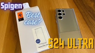 Spigen Ultra Hybrid Crystal Clear case for Samsung S24 Ultra unboxing [upl. by Wally]