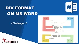 Challenge 16  How to create DIV format in MS Word [upl. by Airom991]