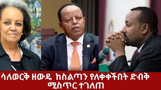 ሳለወርቅ ዘውዴ ከስልጣን የለቀቀችበት ድብቅ ሚስጥር ተገለጠ [upl. by Neersan]