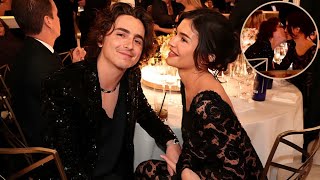 Timothee Chalamet and Kylie Jenner Attend Golden Globes Pack on PDA [upl. by Adav888]