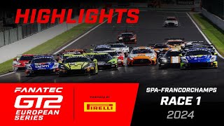 Highlights  Race 1  SpaFrancorchamps  2024 Fanatec GT2 Europe [upl. by Cyler]