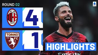 MilanTorino 41  Giroud and Pulisic score in emphatic win Goals amp Highlights  Serie A 202324 [upl. by Vicky503]