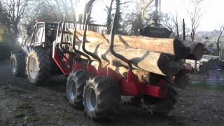 FARMI 8070PROFDRIVE 124WD IQAN Forest trailer combination [upl. by Irrabaj]