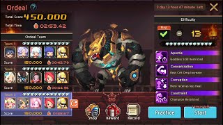 450000 Stage 13 Ordeal Death Bringer August 2024 克魯賽德戰記 크루세이더퀘스트 Crusaders Quest [upl. by Cilo]