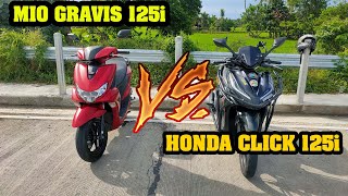 YAMAHA MIO GRAVIS 125i VS HONDA CLICK 125I [upl. by Nilrah]