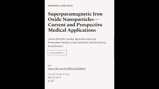 Superparamagnetic Iron Oxide Nanoparticles—Current and Prospective Medical Applicatio  RTCLTV [upl. by Penland]