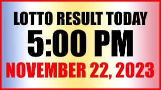 Lotto Result Today 5pm November 22 2023 Swertres Ez2 Pcso [upl. by Nabala]