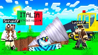 SCAVO UN BUCO FINO PER ARRIVARE IN ITALIA SU MINECRAFT [upl. by Pincas]