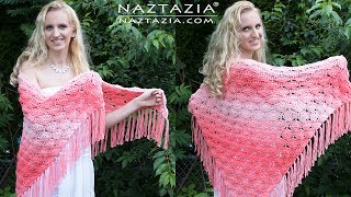 HOW to CROCHET BEACHY KEEN SHAWL  DIY Tutorial Its Peachy Keen too [upl. by Anileve]