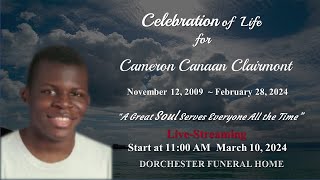 Celebration of Life for Cameron Canaan Clairmont [upl. by Adnorehs903]