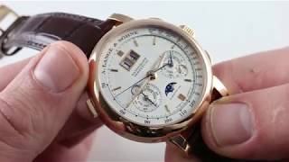 PreOwned A Lange amp Sohne Saxonia Datograph Perpetual Calendar 410032E Luxury Watch Review [upl. by Lyontine]