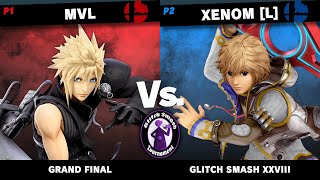 Glitch Smash XXVIII  MVL Cloud vs XenoM Shulk L  Grand Final [upl. by Uokes]