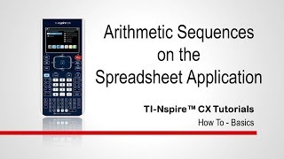 Sequences and Series on the TInspire Spreadsheet Application [upl. by Lowson189]