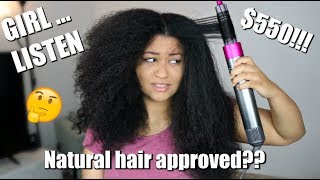 SOOOO I TRIED THE DYSON AIRWRAP ON MY THICK NATURAL HAIR [upl. by Malkin]