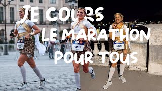 Paris 2024  je cours le marathon pour tous DEGUISEE  mon compterendu  cétait DINGUE [upl. by Stiruc916]