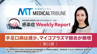 手足口病は減少、マイコプラズマ肺炎が微増【感染症動向調査第33週：8月12～18日】 [upl. by Iffar]