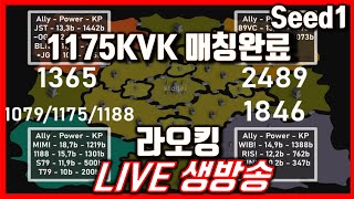 라오킹 1175KVK 헬매칭완료 동맹구도 1188 1079 1365 2489 1846 rise of kingdoms [upl. by Ardna]