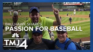 Milwaukee Brewers Ballhawk shares his passion for baseball [upl. by Llemmart108]