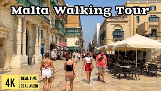 Walking Tour Malta  Full Tour of Valletta in real time [upl. by Gaivn]