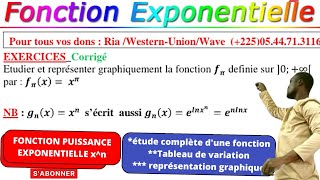 PUISSANCE Exposant ExponentielleÉtude et représentation graphique Puissance exponentielle [upl. by Dante]