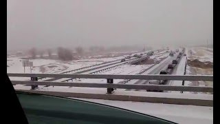 Extreme high speed multiple car crash in Colorado snow storm [upl. by Kacerek890]