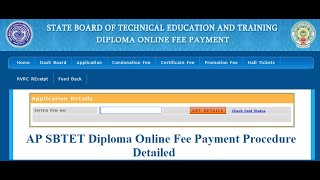 AP  TS SBTET Diploma Online Fee Payment Procedure Detailed Available Here [upl. by Bahner247]