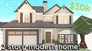 30k Modern Bloxburg House Build 2 Story Tutorial [upl. by Carboni268]