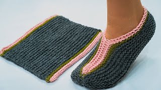 Cozy Slipper Socks  Beginner Knitting Pattern \\ Two needle flat socks [upl. by Lenes]