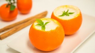 Naranjas rellenas con crema de requesón Receta de cocina 🍊🍋 [upl. by Ymmor]