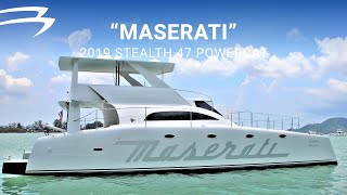 2019 Stealth 47 Powercat quotMaseratiquot  For Sale with Multihull Solutions [upl. by Shaefer]