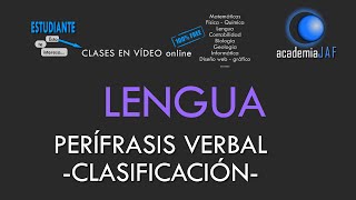 Clasificación o tipos de Perífrasis Verbales [upl. by Anoynek368]