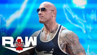 The Rock makes stunning return to whip Jinder Mahal’s Candy A Raw Day 1 highlights Jan 1 2024 [upl. by Esialb]