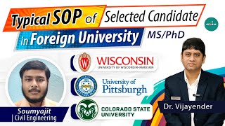 Typical SOP of Selected Candidate in Foreign University  MSPhD [upl. by Bowen594]