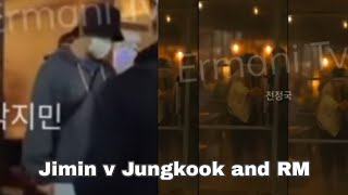 RMTaehyungJiminJungkook Spotted In A Restaurant In Seoul Before Their EnlistmentquotLast meetingquot [upl. by Imarej]