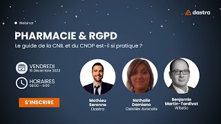 Webinaire  RGPD amp pharmacie le guide de la CNILet du CNOP estil si pratique [upl. by Engedi]