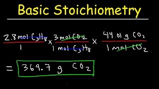 Stoichiometry Basic Introduction Mole to Mole Grams to Grams Mole Ratio Practice Problems [upl. by Adrahs]