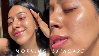 Unsponsored Morning Skincare Routine  Glowing and Hydrated Glass Skin Routine [upl. by Uchida595]