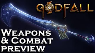 Godfall  Weapons and Combat Preview  Weapon Types Techniques Moves [upl. by Milore]