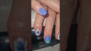 My ombre queen 💙🩵Using nailorder naturalnails shortnails bluenails nailsnailsnails [upl. by Lenci384]