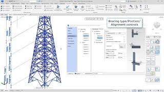 PowerPack for Autodesk Advance Steel  Tower Designers Transmission type [upl. by Karlyn]