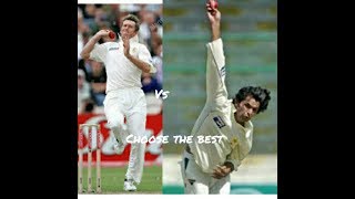 Glenn McGrath vs Mohammad Asif choose the best swing bowler [upl. by Aneerhs]