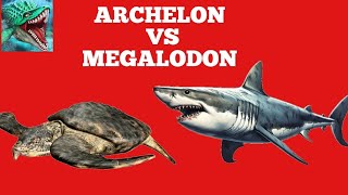 Dino Water World Prehistoric Animals Archelon Vs Megalodon [upl. by Arted]