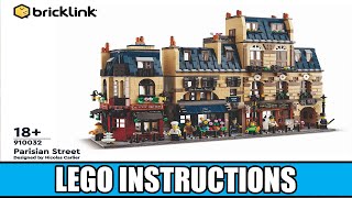 LEGO Instructions  Bricklink  910032  Parisian Street  Designer Program Series 1 [upl. by Eelessej]