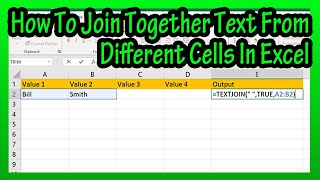 How To Join Together Text From Different Cells Using The TEXTJOIN Function In Excel Explained [upl. by Annodam863]